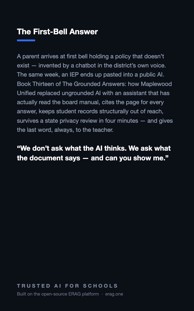 The First-Bell Answer — back cover